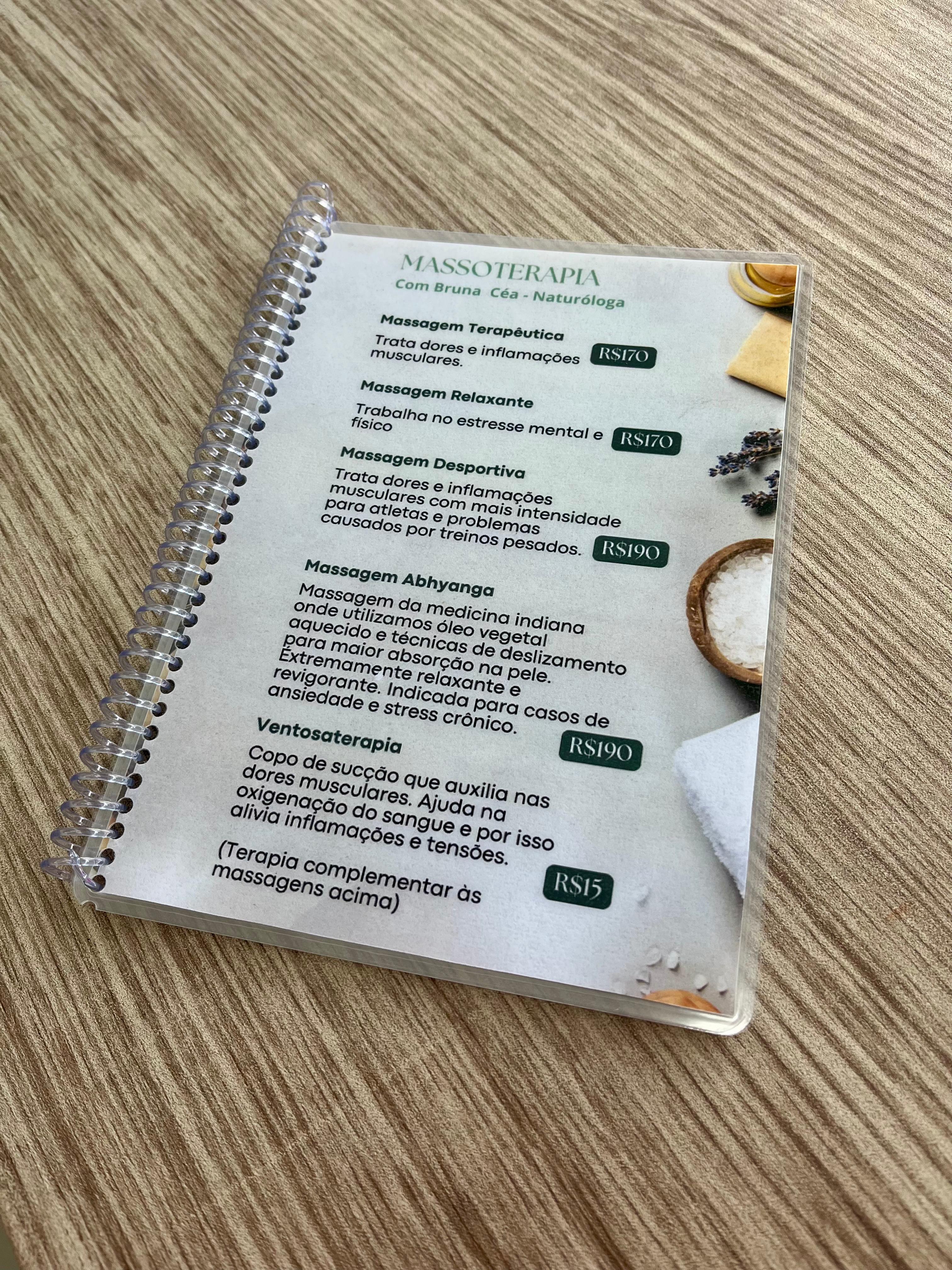 Catálogo plastificado e encadernado